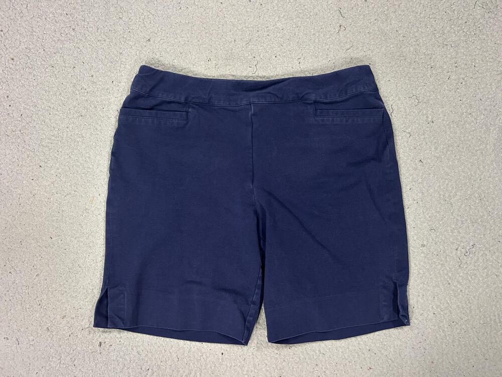 Soft Surroundings Superla Shorts Womens Medium Blue Bermuda Chino